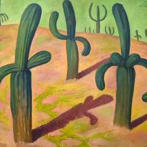 Cell Phone Wallpaper, Diego Rivera, Landscape with Cacti, 1931