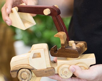 Wooden Excavator | Wooden Truck | Wooden Toy | Wooden Car | Gift for boy | Creative Toy