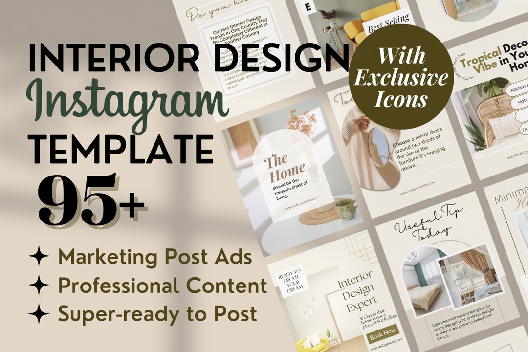Interior Design Instagram Post Social Media Template for - Etsy