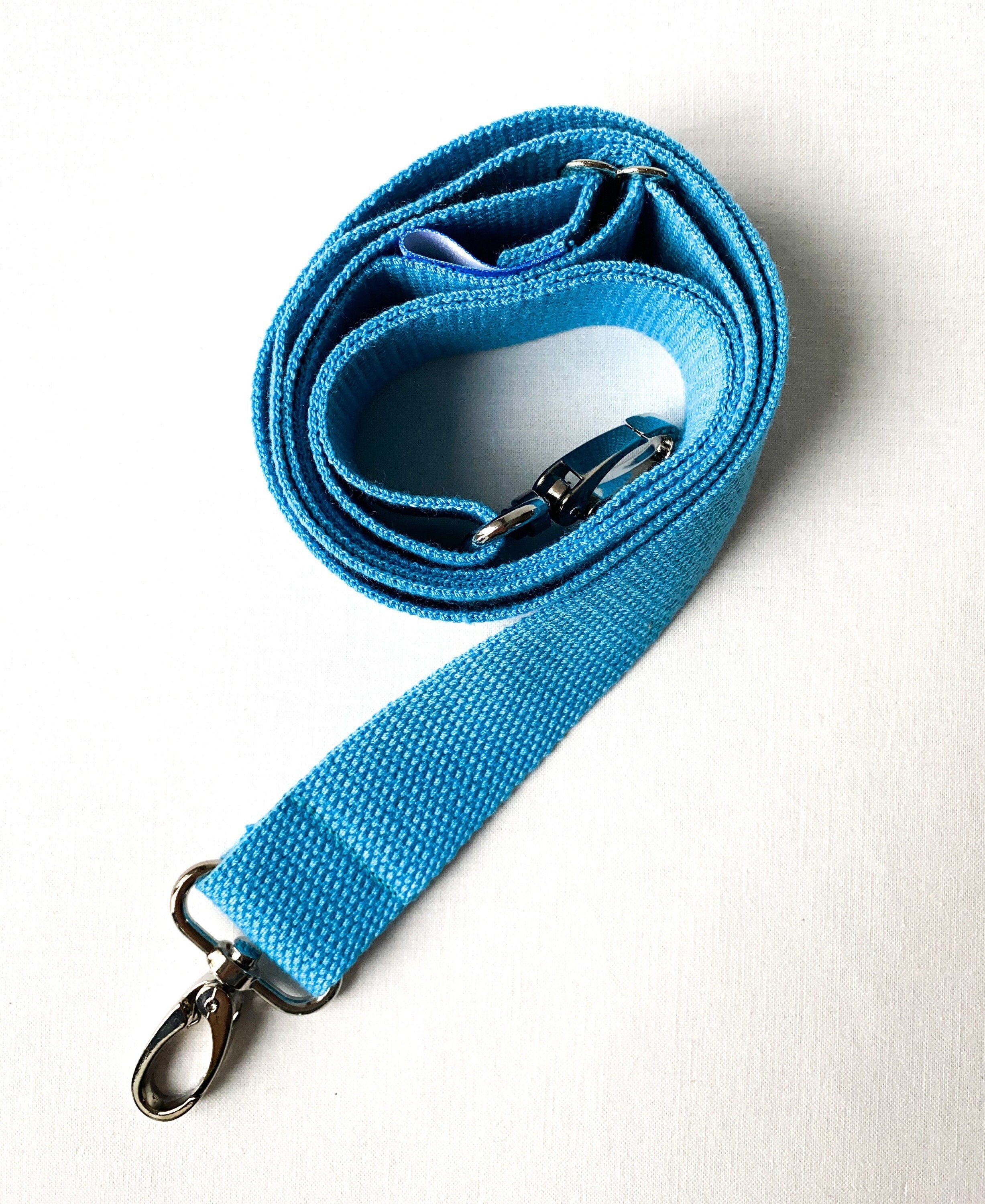 Taschengurt türkis, verstellbarer Schultergurt mit silbernen