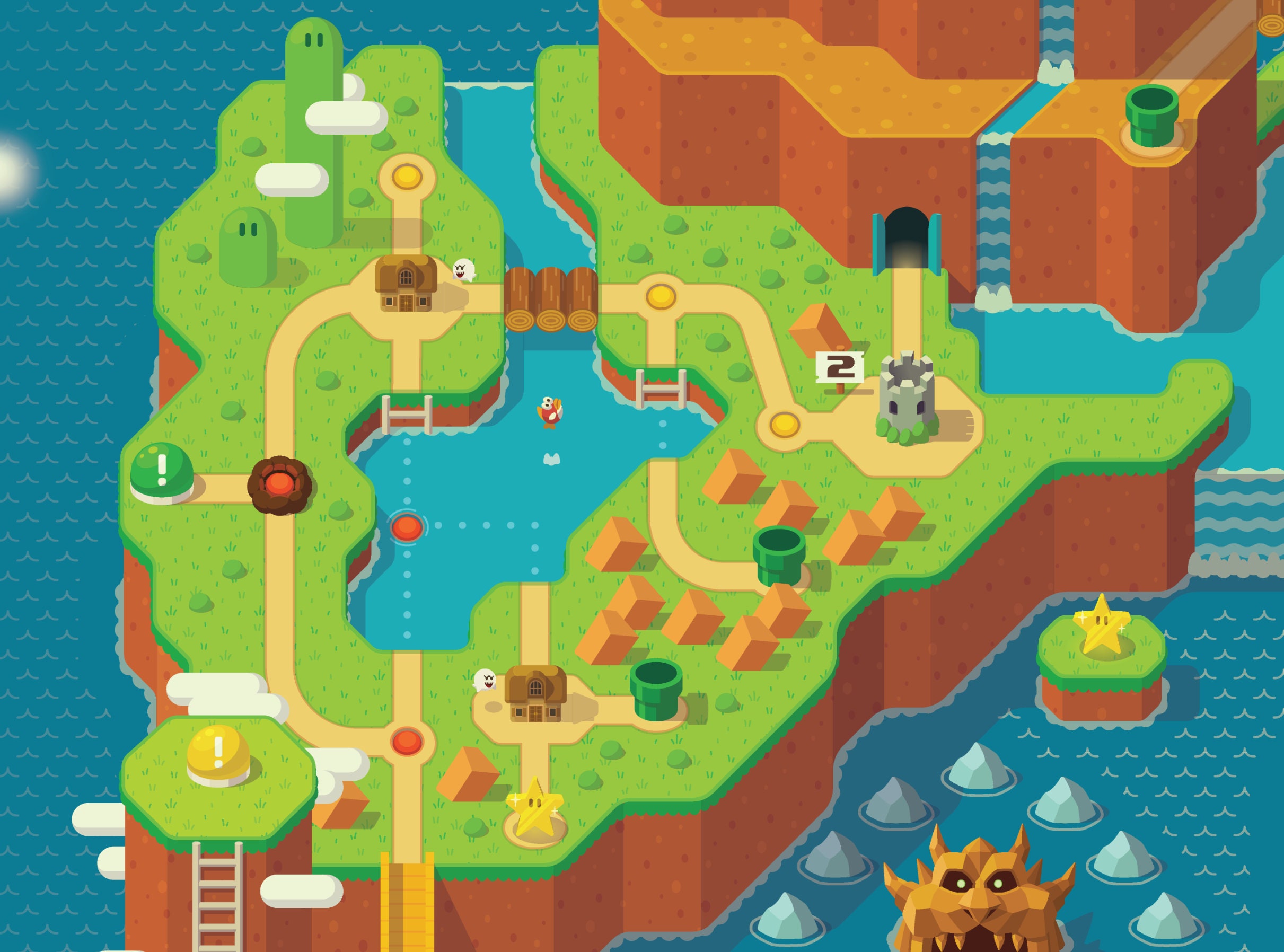 Artist Makes Super Mario World Michigan Map