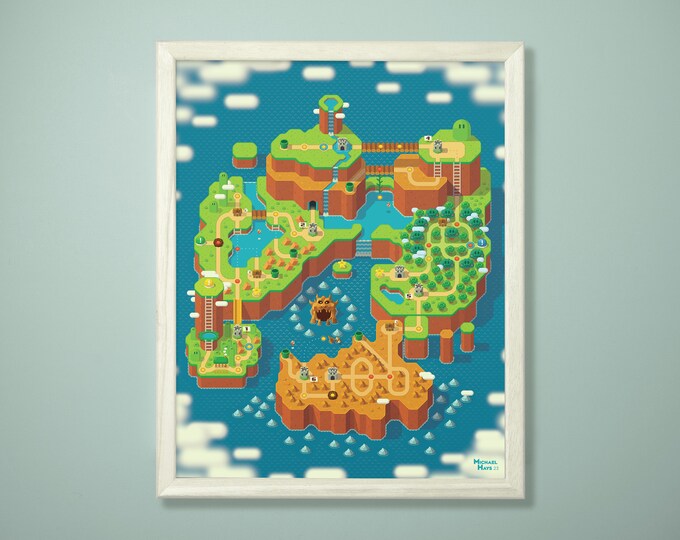 Super Mario World Valley of Bowser Map Cross Stitch Pattern - Etsy