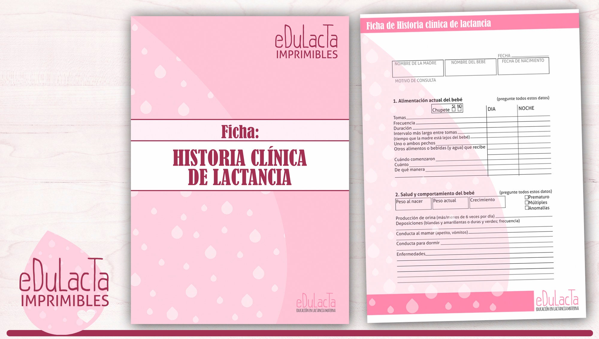 Ficha de historia clínica de lactancia - Etsy México