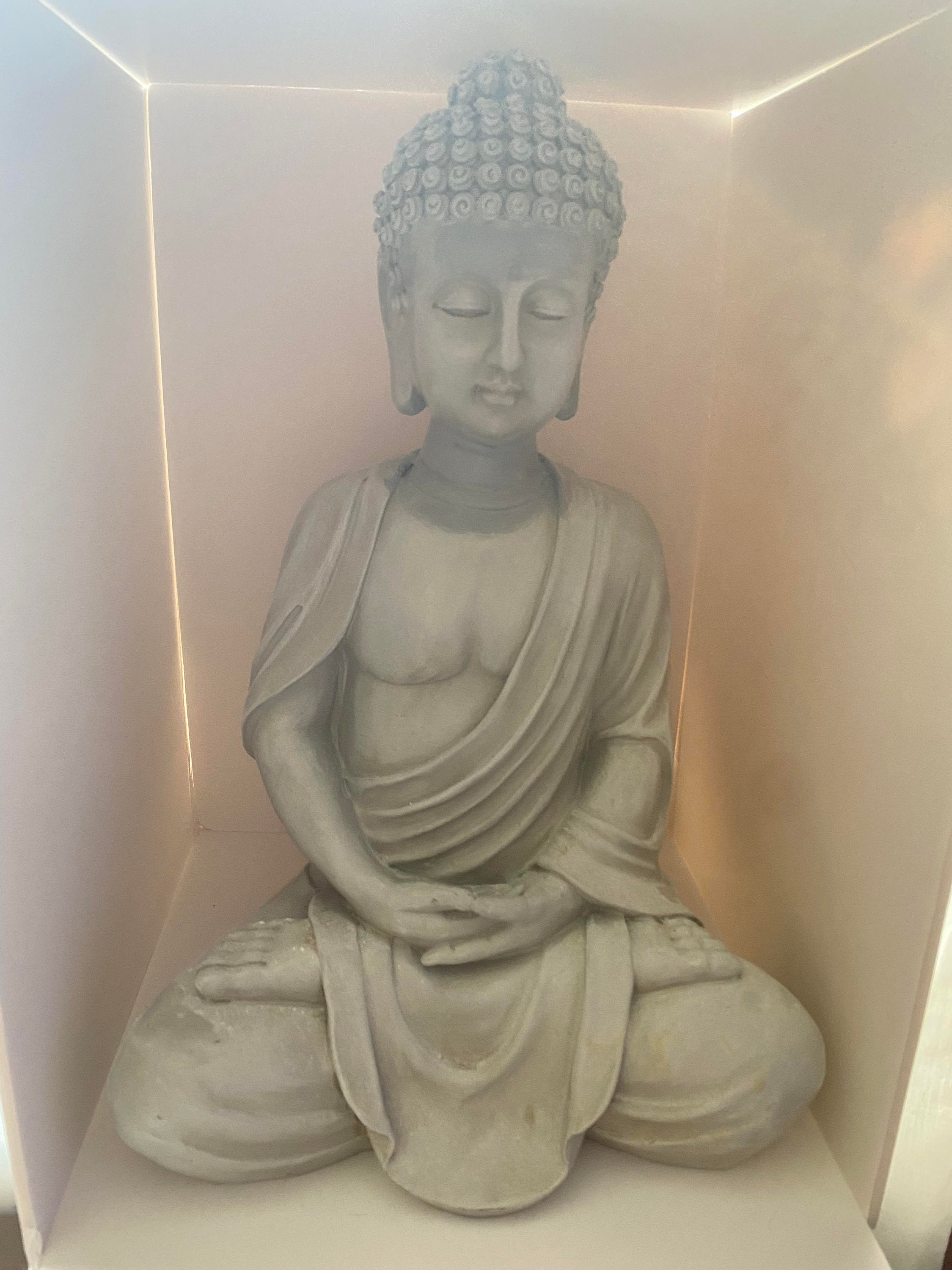 Statue jardin Bouddha assis en fibre de verre position chakra 150