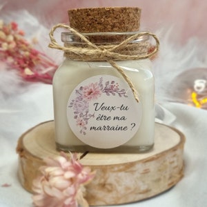 Personalized godfather godmother cork stopper candle 120ml