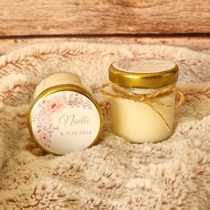 Mini personalized candle Baptism Birthday girl 40ml