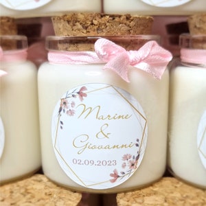 Mini personalized candle Baptism Birthday girl cork model 50ml