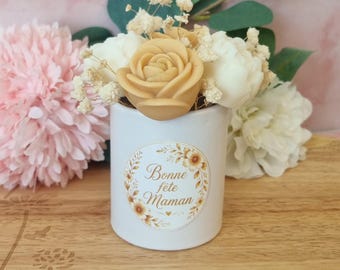 Petit bouquet Fondant de cire Bonne fête Maman senteur Vanille 100g