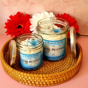 Gourmetkerze mit Baumwollblüten