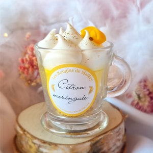 Small gourmet lemon meringue cup candle 60g