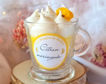 Petite bougie tasse gourmande citron meringuée 60g