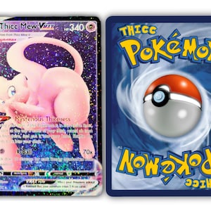 Thicc Mew VMAX Full Art Holo Custom Trading Card