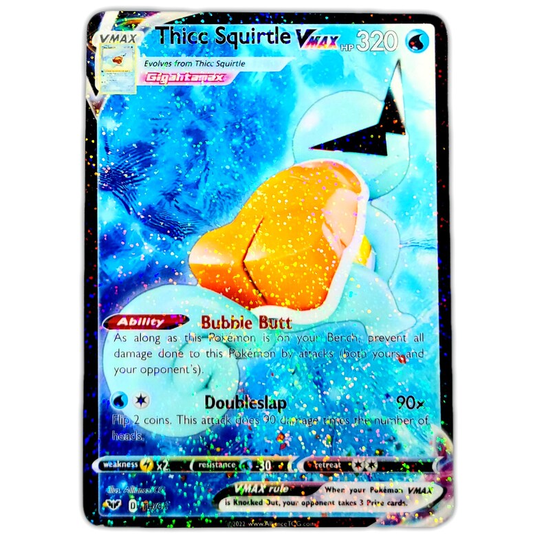 Thicc Squirtle VMAX Holo Full Art Custom Trading Card Etsy Espa a
