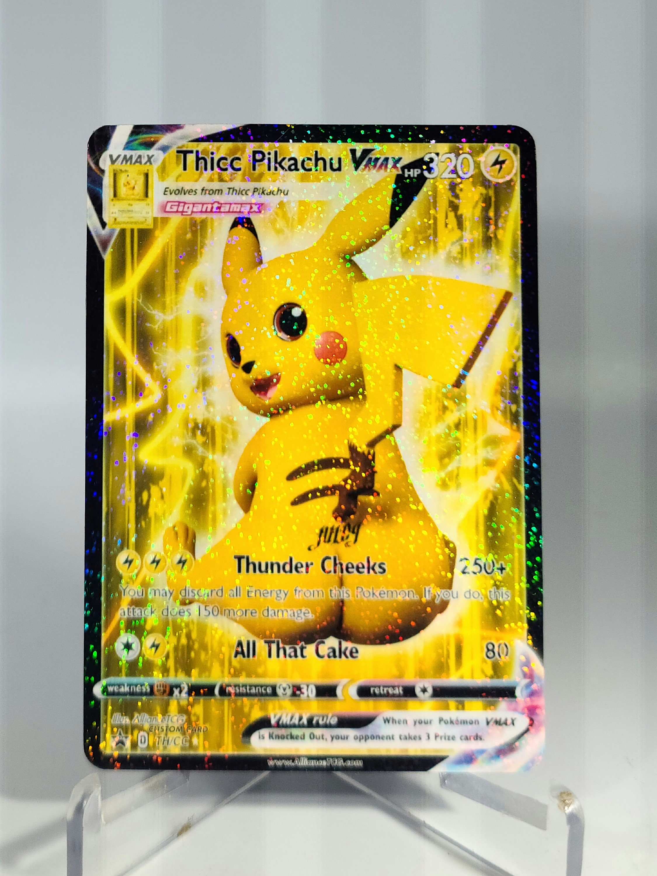 Zombie Pikachu VMAX Custom Full Art Holo Trading Card 