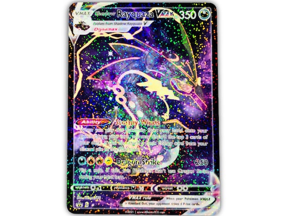 Shadow Rayquaza VMAX Full Art Holo Custom Trading Card 