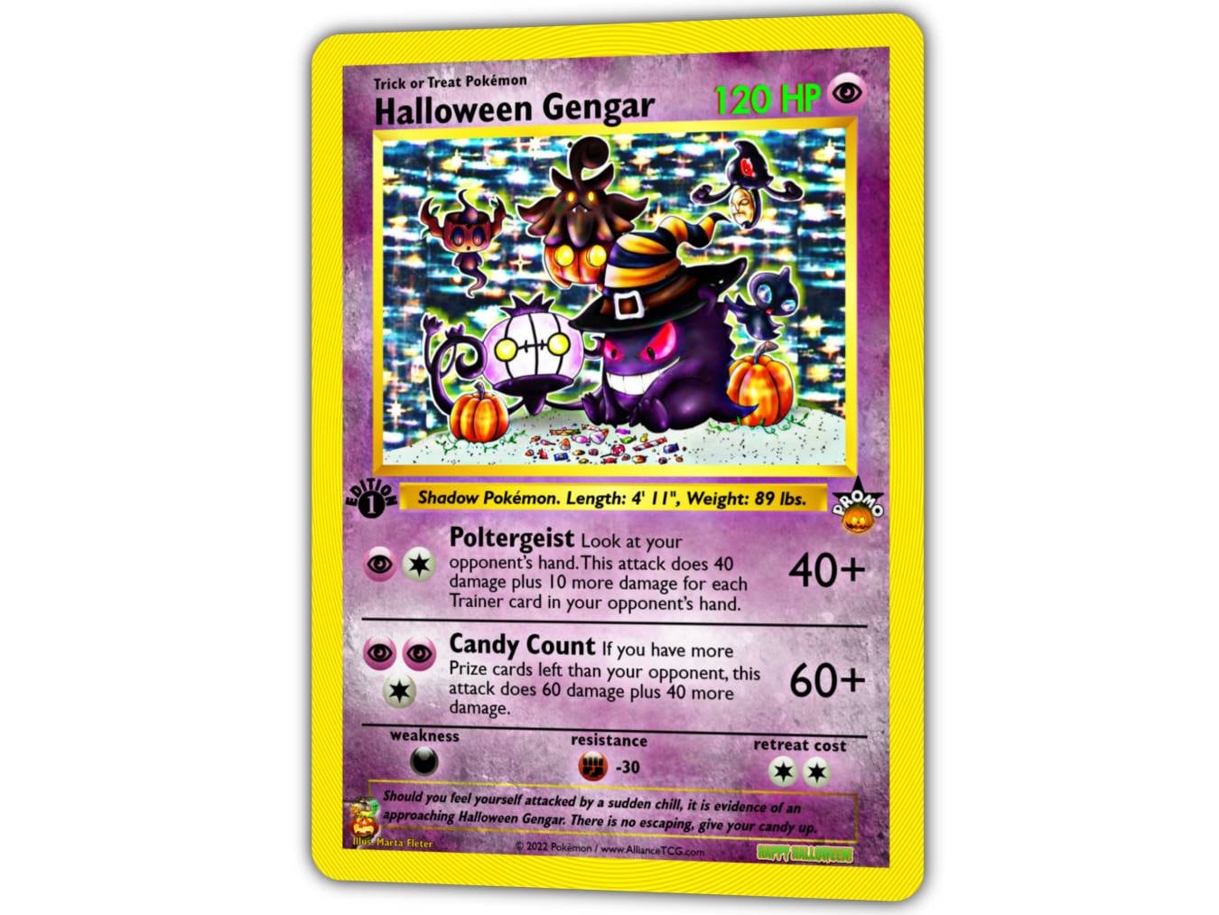 Pokemon Shiny Gengar Trick or Treat Registered Trade or Ultrafriend