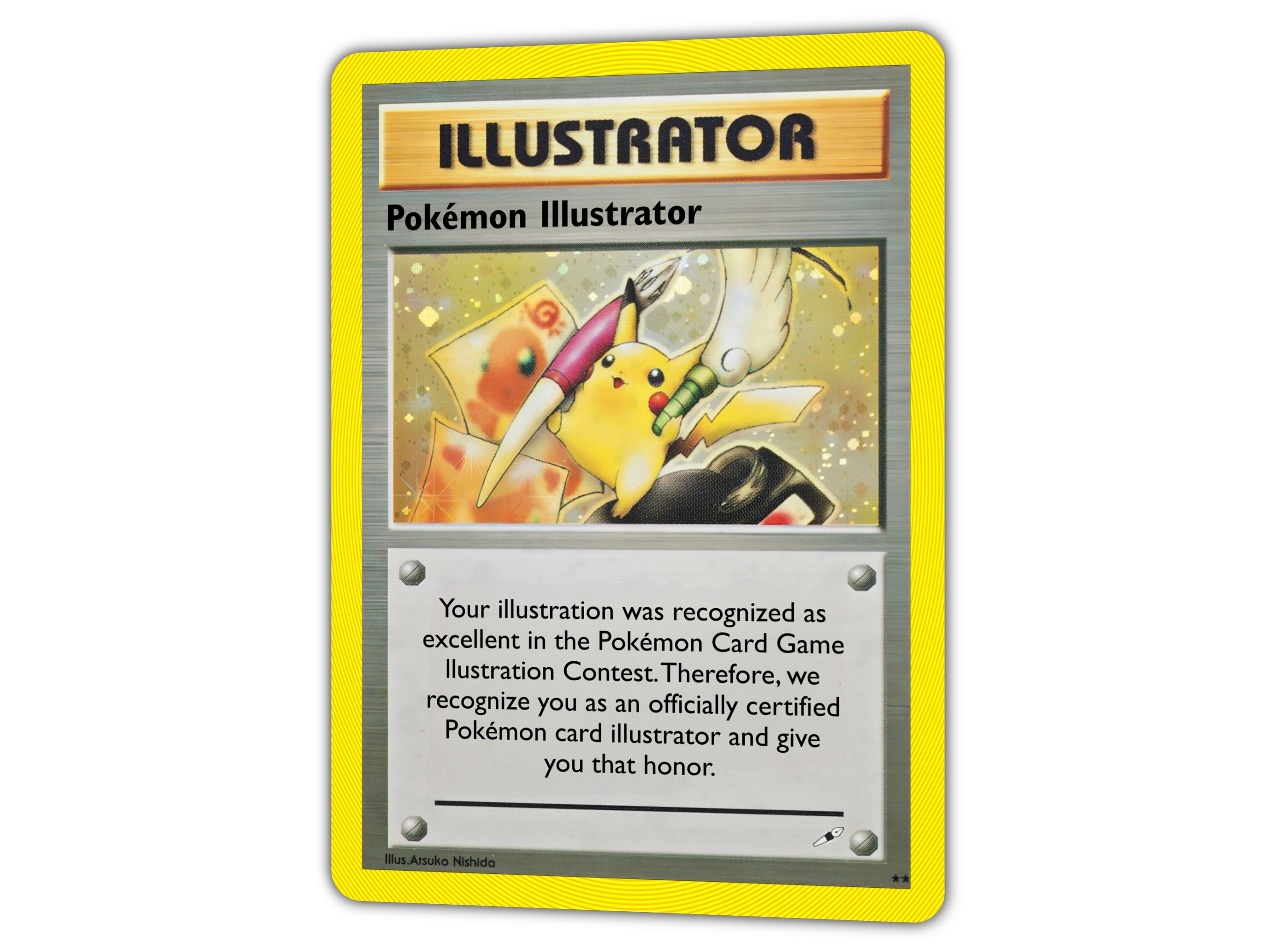 Pokemon - Pikachu Illustrator Holographic Credit Card Sticker (Please –  flyingraijinotakufactory