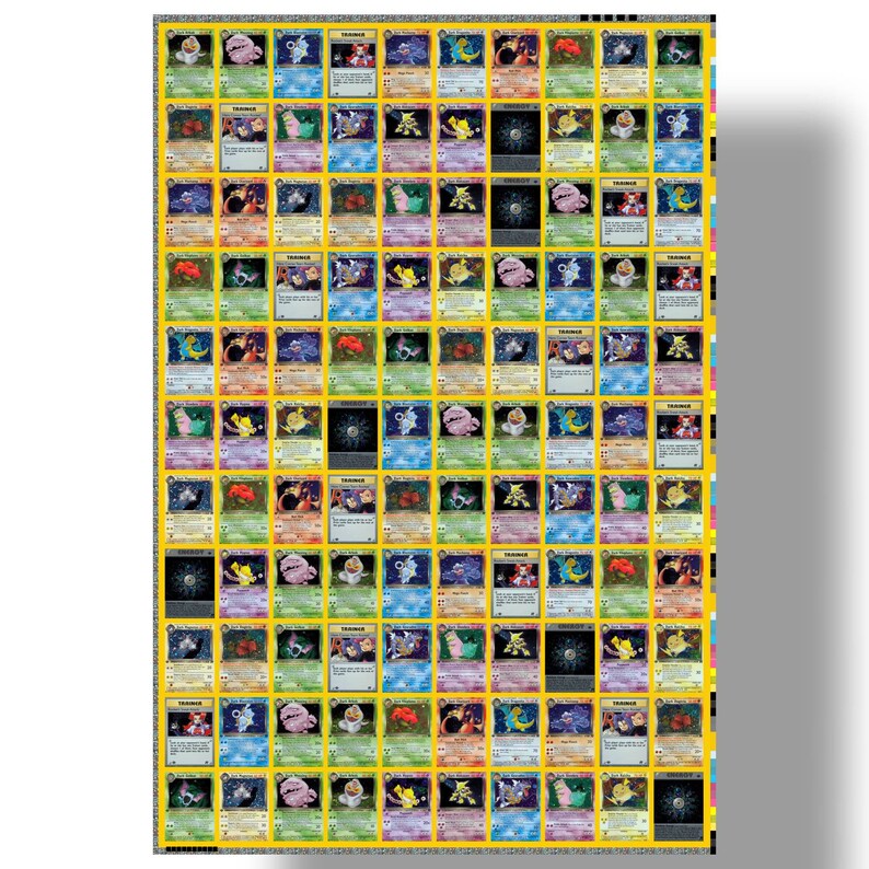 1st Edition Uncut Card Sheet Posters 1319 In. Shadowless Base Etsy