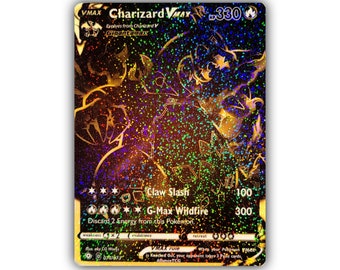 Limited Supply Metal Gold Plated Cards Charzardvmaz Card Vmax The Best Gift for Collectors Rainbow Charizard DX GX 9PCS Rainbow Shiny Charizard Vmax