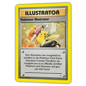 Pikachu Illustrator Custom English Version Full Holo Trading Card - Etsy