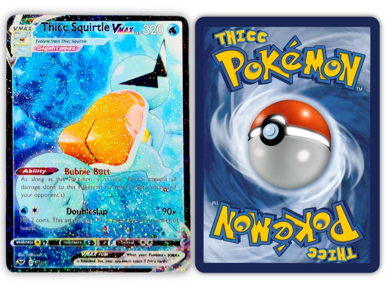 Thicc Squirtle VMAX Holo Full Art Custom Trading Card Etsy Espa a
