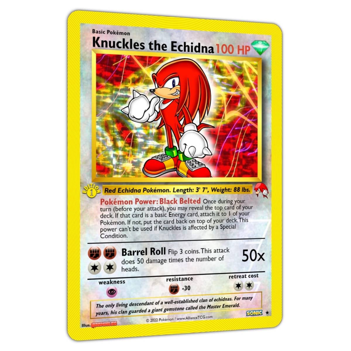 Knuckles the Echidna Full Holo Custom Crossover Card Etsy