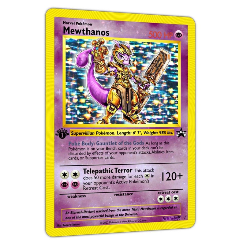 Mewthanos Full Holo Custom Mewtwo Thanos Crossover Card - Etsy