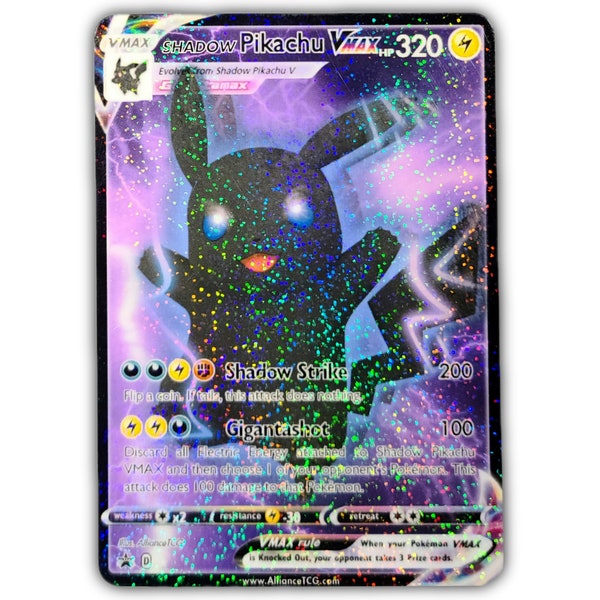 Shadow Pikachu VMAX Full Art Holo Custom Trading Card