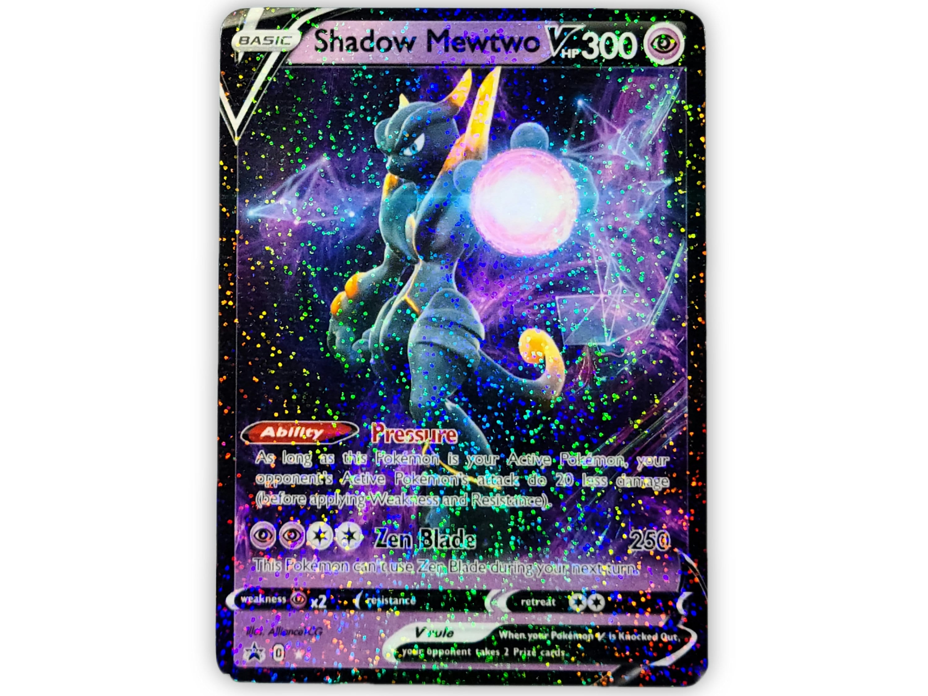 Shadow Mewtwo V Full Art Holo Custom Trading Card 