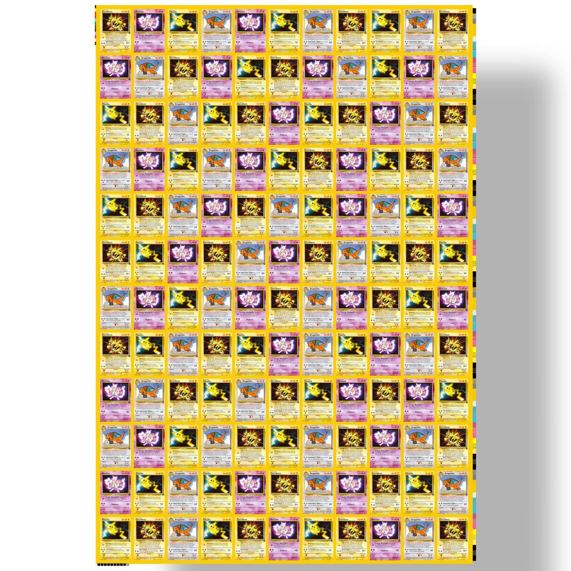 1st Edition Uncut Card Sheet Posters 1319 In. Shadowless Base Etsy