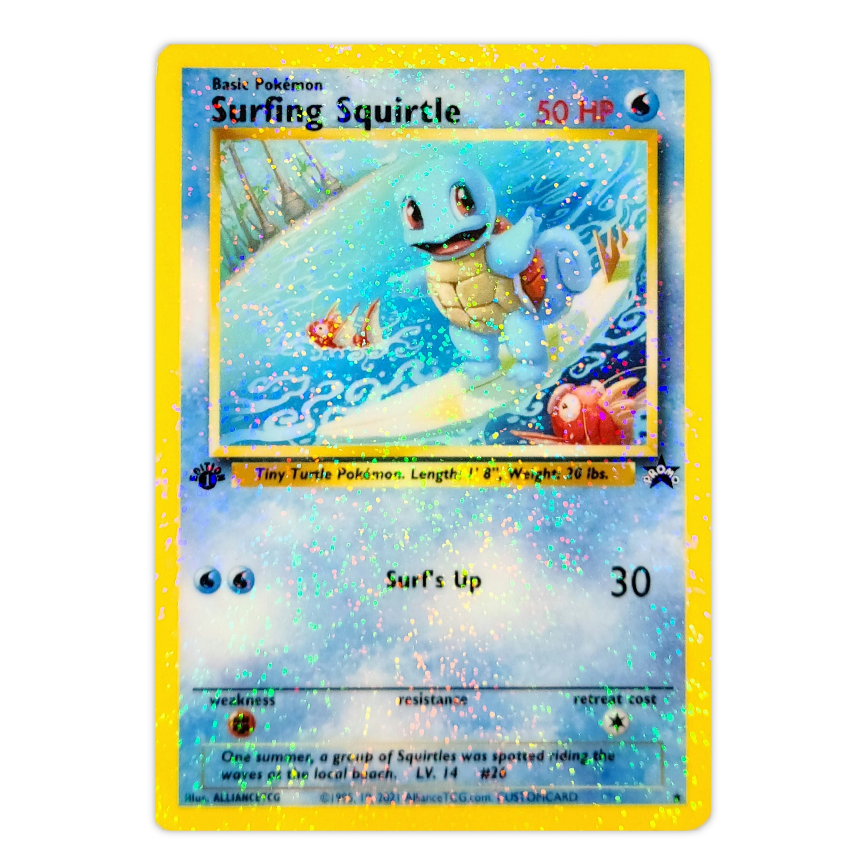 Surfing Squirtle Full Holo Custom Promo Card Etsy