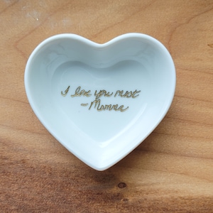 Memorial Personalized Handwriting Ring Dish | Custom Engraved Memorial Gift | Unique Engagement or Sympathy Keepsake | Custom Ring Dish