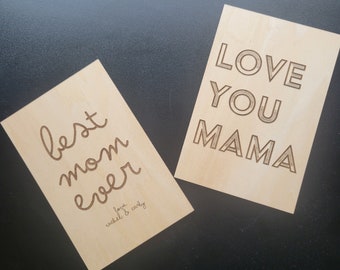 Mother's Day Personalized Wood Card | Mother's Day Card | Wood Card | Wooden Keepsake | Personalized Card | Custom Mother's Day Card