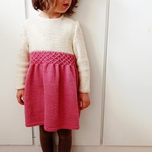Ramoni Dress Knitting Pattern: Girl&#39;s Bee Stitch Design (Sizes 2-12)