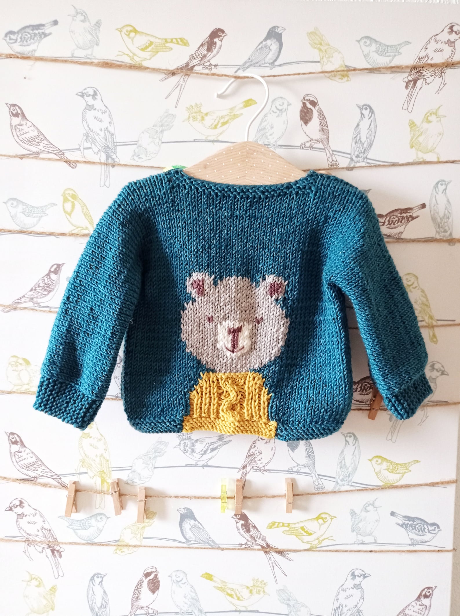 Knitting Pattern (eng) / Patrón De Punto (esp) Baby Teddy Bear Sweater ...