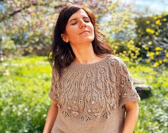 Knitting pattern (Eng) / Patrón de punto (Esp) Inflorescencia Tee