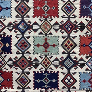 Hand Knotted Ethnic Geometric Primitive Large Kilim Rug 5'1"x7'10", Vintage Pastel Color Livingroom Bedroom Area Rug, Bohemian Home Rug image 4