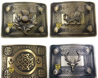 AAEXPO Men's Scottish Kilt Belt Buckle Various Design Antique Finish Celtic Buckles