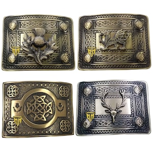 AAEXPO Men&#39;s Scottish Kilt Belt Buckle Various Design Antique Finish Celtic Buckles