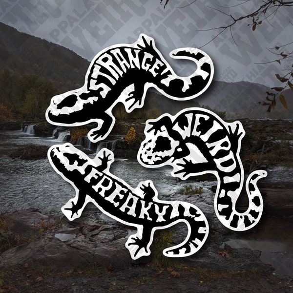 Strange, Weird, & Freaky Marbled Salamander (Ambystoma opacum) Vinyl Decals