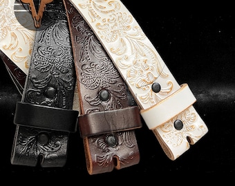 Vtg Leather Fossil Belt MEDIUM / 32-36” Waist Belt Buckle  display picture 3