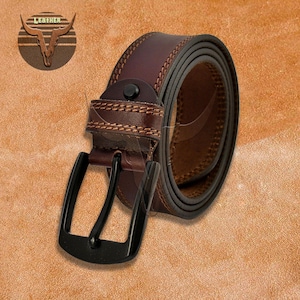 Genuine FULL GRAIN Leather Belts for Men 1.5 &quot; Width Casual Jeans , Gift for father, men, birthday, boyfriend, Christmas, Vleather-52