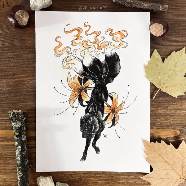 Fire Beast A5 Original Illustration