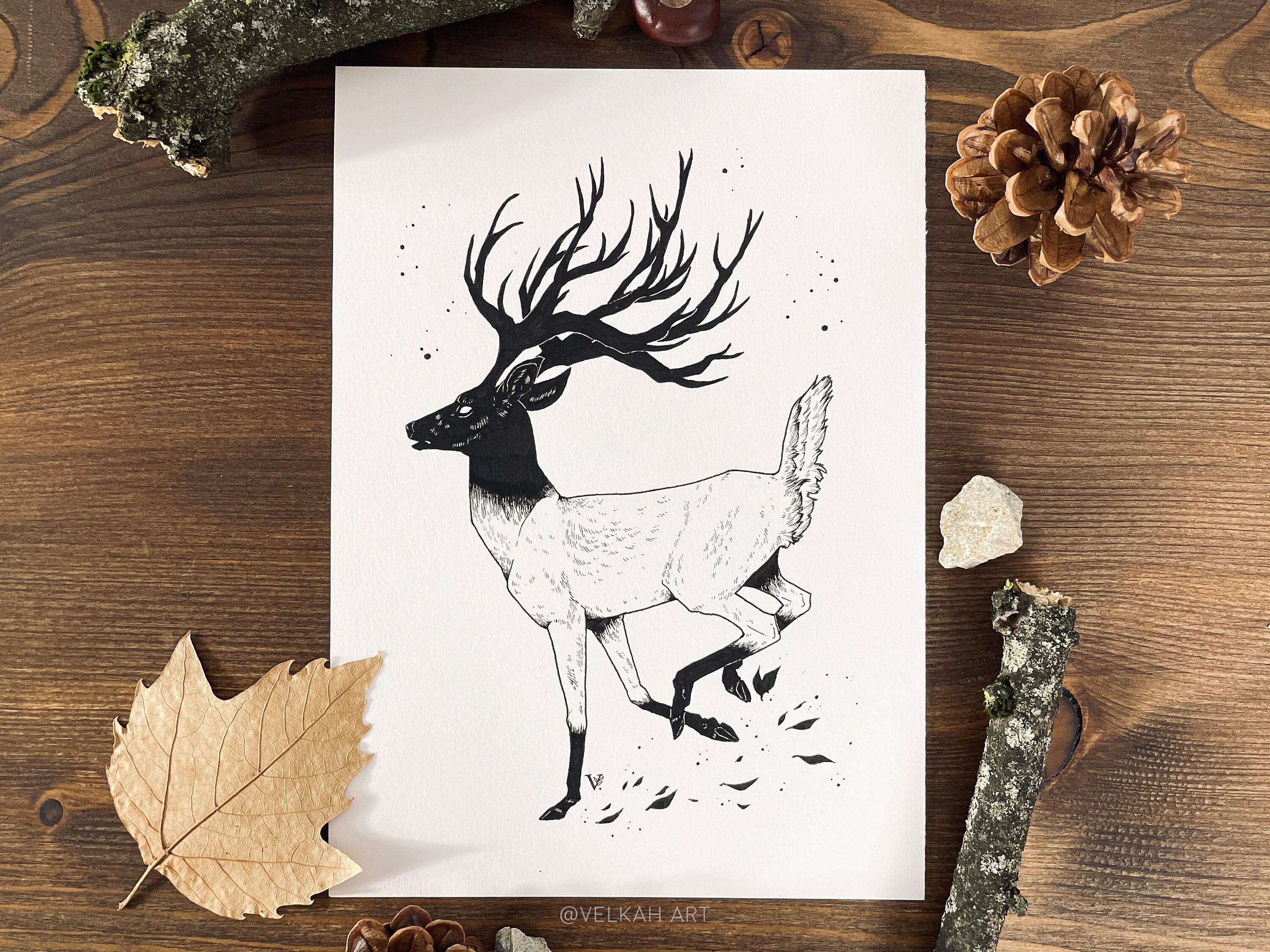 Inktober Spirit Forest A5 Original Illustration