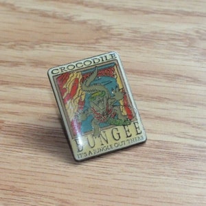 Vintage Krokodil Bungee It's a Jungle Out There Sammelobjekt Anstecker Anstecknadel