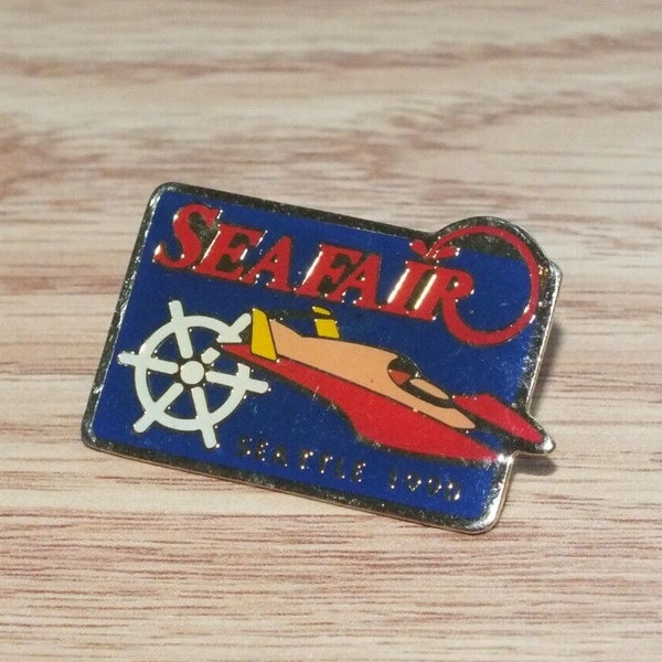 Vintage Enamel Seafair Seattle 1990 Collectible Speed Boat Souvenir Pin