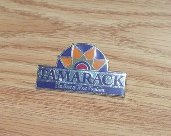 Purple & Silver Tone Tamarack The Best of West Virginia Collectible Souvenir Pin