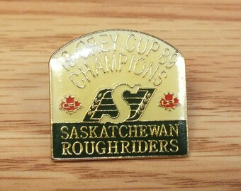 Vintage 1989 19 Grey Cup Champions Saskatchewan Roughriders Enamel Lapel Pin