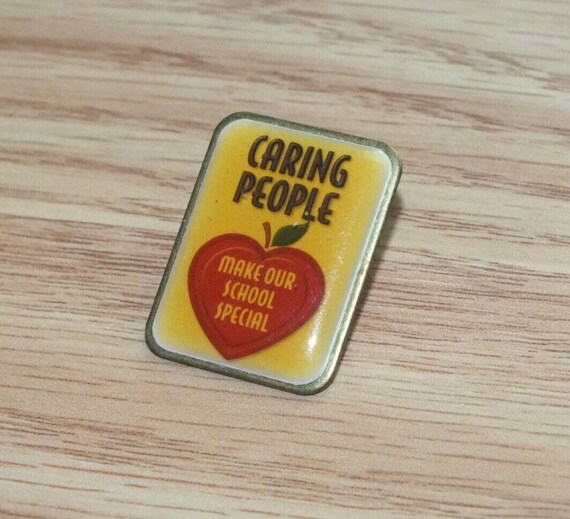 Vintage Caring People Make Our School Special Collectible Enamel Lapel Pin