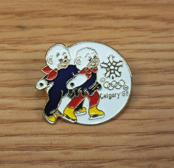 Vintage 1988 Calgary Canada Olympic Figure Skating Pairs Souvenir